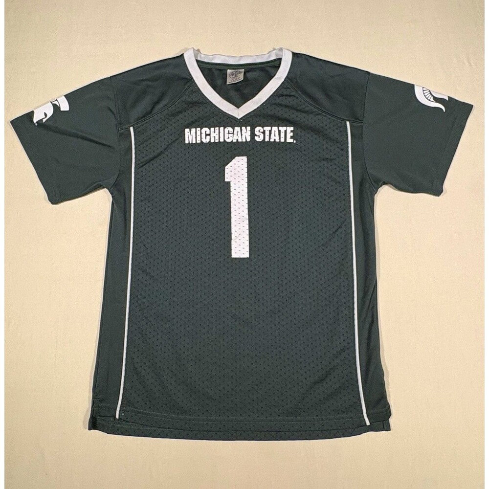 Rivalry Threads Michigan State Spartans #1 Youth Jersey Green/White Size Large